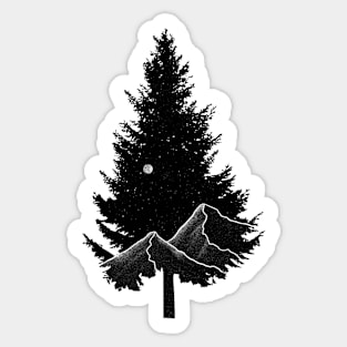 Night through a tree Sticker